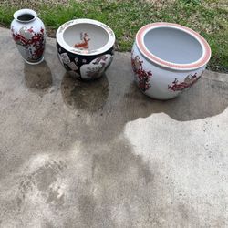 Oriental Themed Vases Small,Medium,Large *Very heavy Durable*