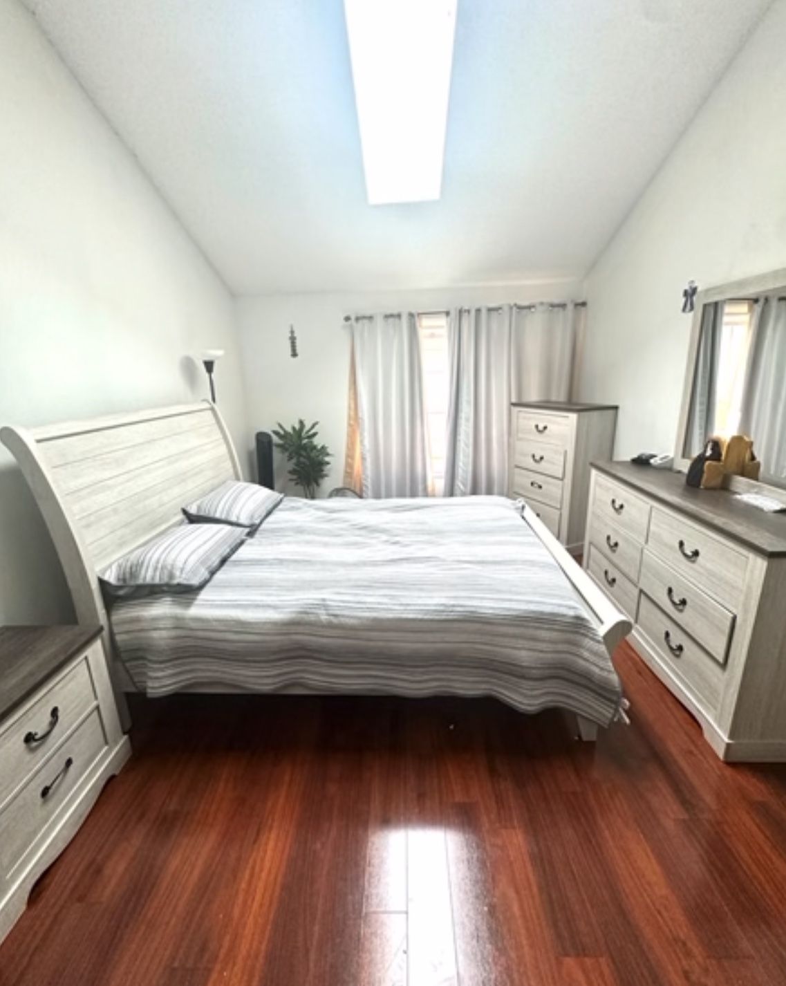 Bed Set Includes: Mattress, Bed Frame, Nightstand, Drawers with a Mirror