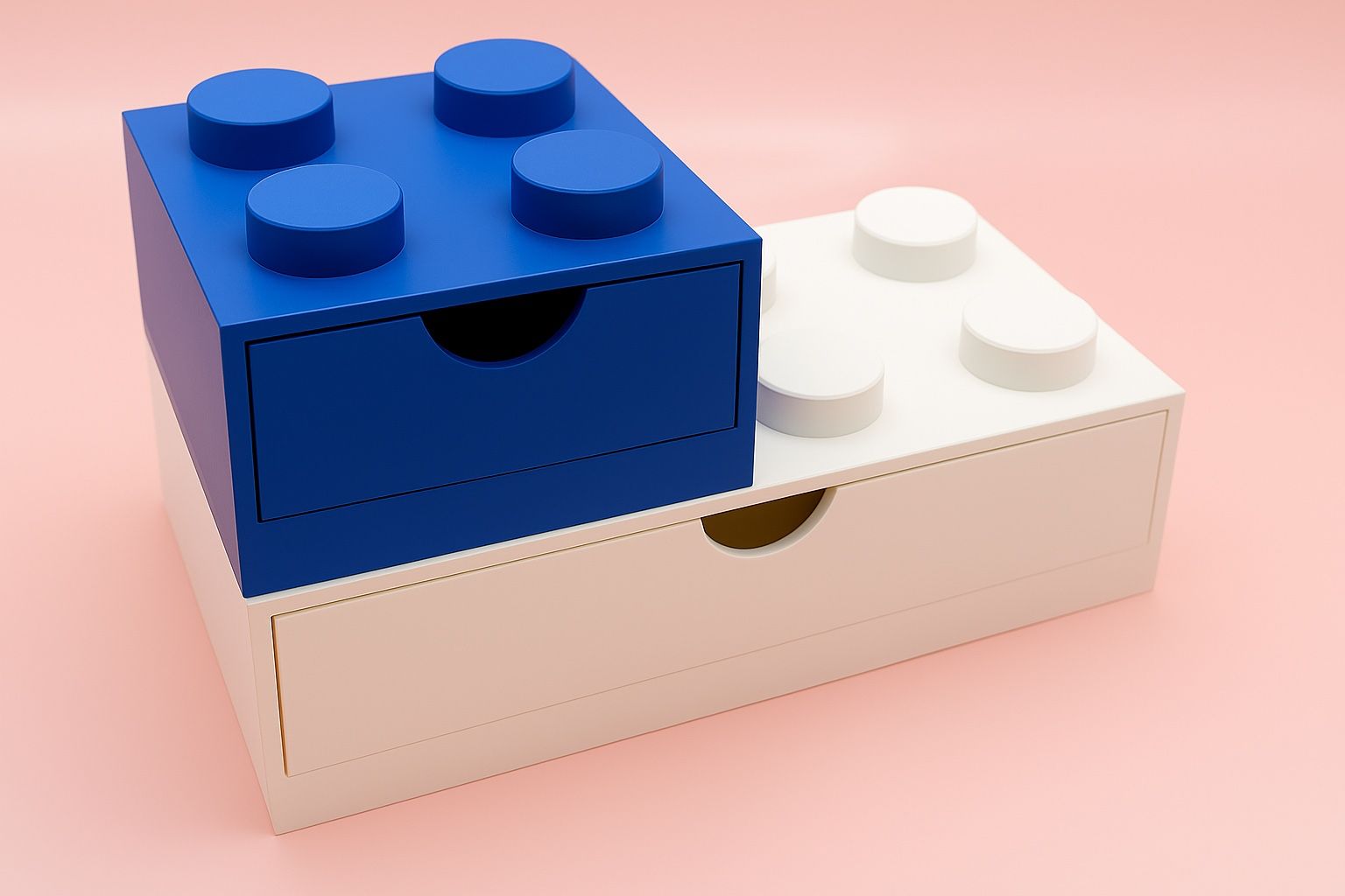 LEGO-Style Drawer Organizer Set – Blue & White – $20