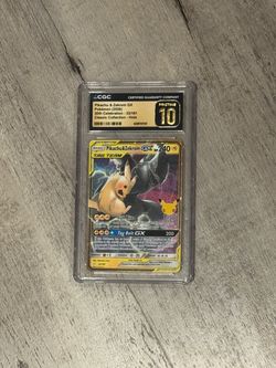 30th Pikachu & Zekrom GX Tag Team #33 CGC 10 PRISTINE Celebration Anniversary Pokemon Slab