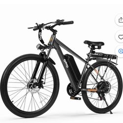 Qlife Electric Bike for Adults - 21-Speed Mountain Lightweight Ebike with Peak 750W 20MPH Brushless Motor, 26X2.1 Tire Step Over E-MTB (Grey) with Fen