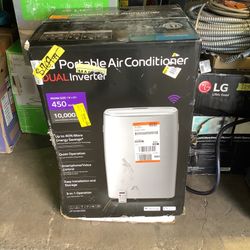 LG Electronics 14,000 BTU (10,000 BTU, DOE) Portable Air Conditioner, Dual Inverter, Quiet, Energy Eff, Wi-Fi with LCD Remote in White