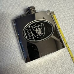 TWO Stainless Steel Hip Flasks -Raiders