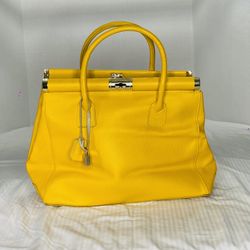 VeraPelle Italian leather handbag yellow