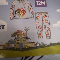 Bluey Valentine’s Day pajamas size 12 months