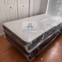 Twin mattress and box spring set (2pc - new) 