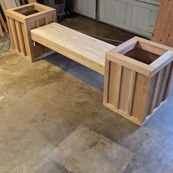 Bench With Planter Boxes 