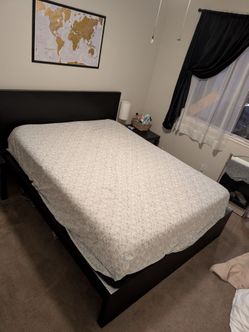 IKEA Malm Black Queen Bed Frame with Headboard
