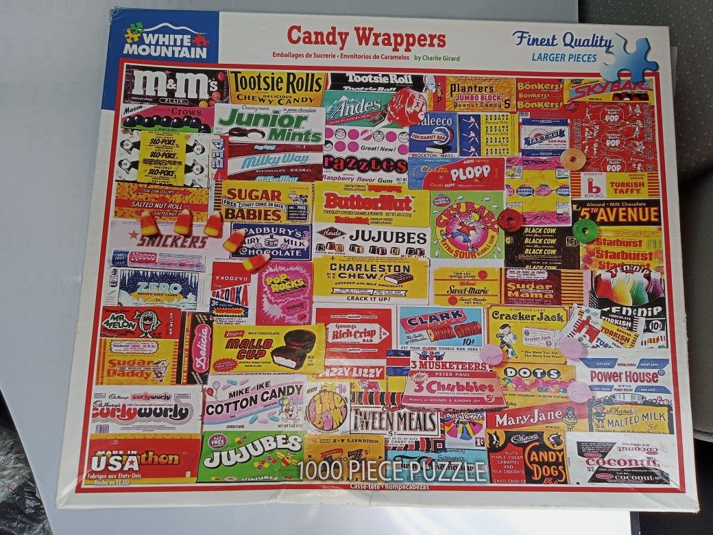Pre-Owned White Mountain Candy Wrappers 1000‑piece jigsaw puzzle (2021 edition).