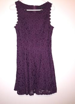Short Purple, Plum Lace Dress Small