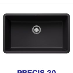 Silgranit II Undermount Granite Composite 30 in. Single Bowl Kitchen Sink in Anthracite