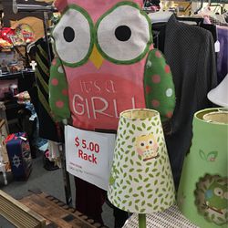 Nursery Lamps & It’s A Girl Wall Art, Owls