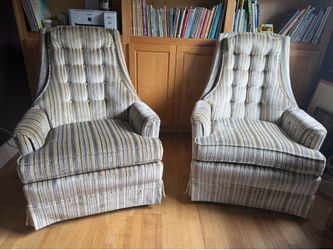 Vintage Chairs  velvet striped