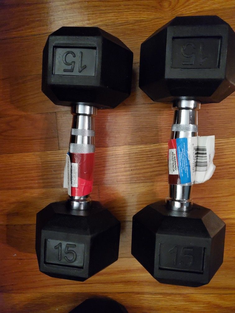 Weights; 15lb dumbbell; new- $60