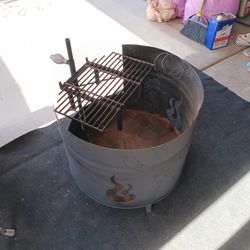 Fire Pit  55 gallon Drum  Bbq
