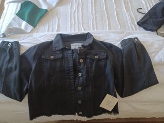 Raw cut off jean jacket