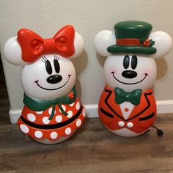 Minnie And Mickey Disney Blowmold Christmas 