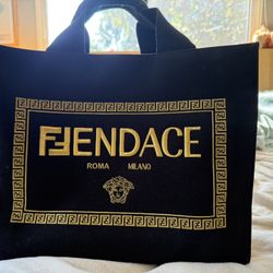 Fendi - Versace collab Canvas Tote 
