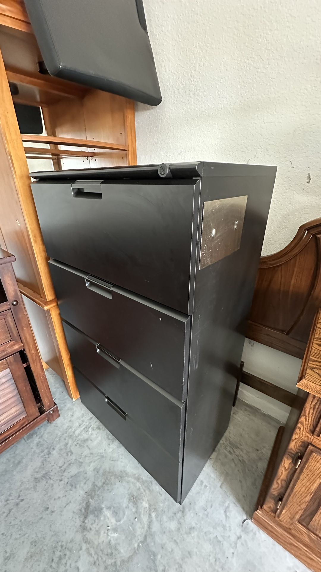 Black 4-Drawer Filing Cabinet – Sturdy & Functional 
