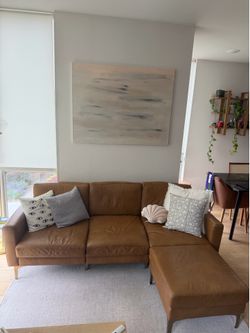Leather Burrow Nomad couch - great condition