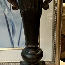 Large Heavy Wood Carved Victorian Candle Holder