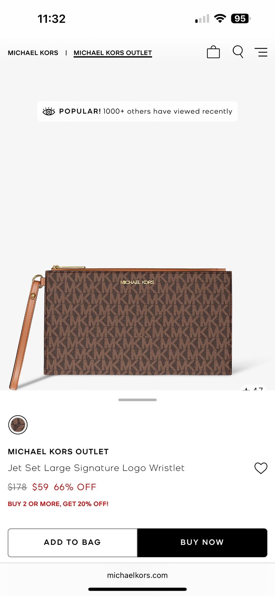 Michael Kors Jet Set Large Signature Logo Wristlet