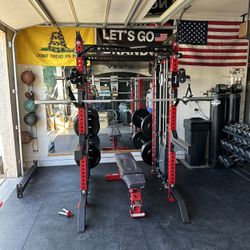 Vesta Fitness PRO SERIES Ultimate Half Rack Functional Trainer w/Smith Machine Bar | 320lb Stack | Gym Equipment | Fitness | Commercial | Squat Rack 