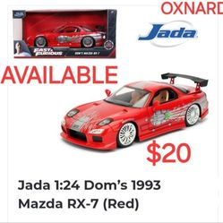 Jada 1:24 Dom's 1993 Mazda RX-7 (Red)