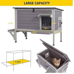 😀 Aivituvin Cat House with Insulated Liner, Large Heated Feral Cats Shelter