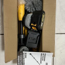 1000RPM Electric Spin Scrubber, 20V Cordless Cleaning Brush with Adjustable Extension Arm, 4 Replaceable Cleaning Heads, Hook and Gloves, 1 Hour Fast 