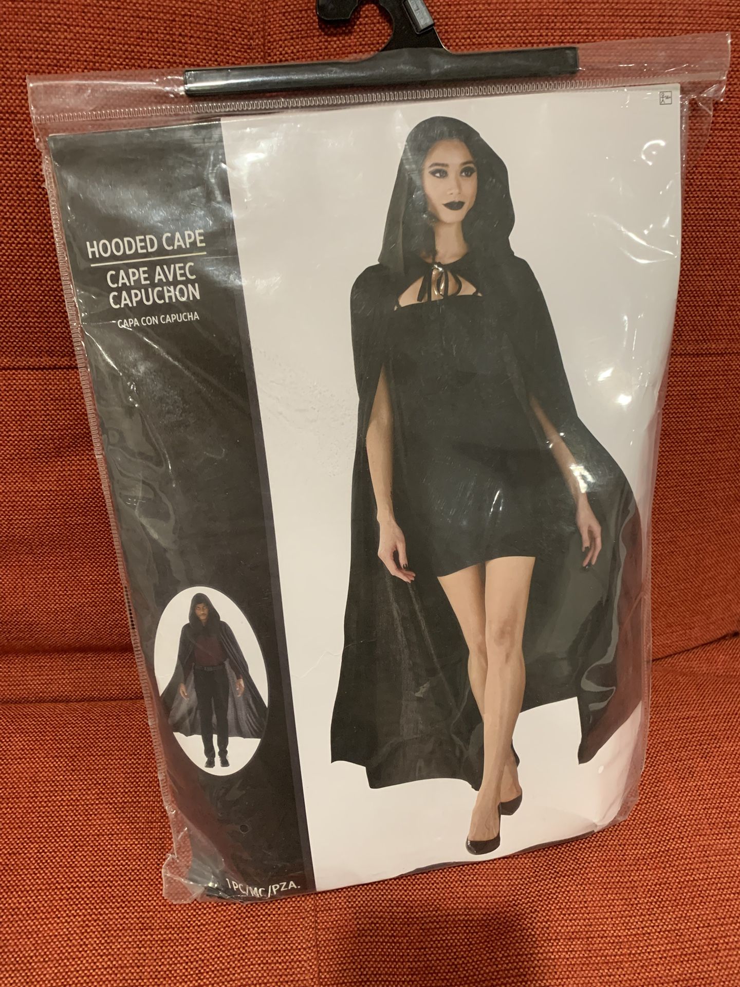 Halloween Costume Black Hooded Cape