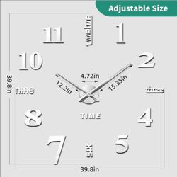 NEW IN BOX Adhesive Silver Clock