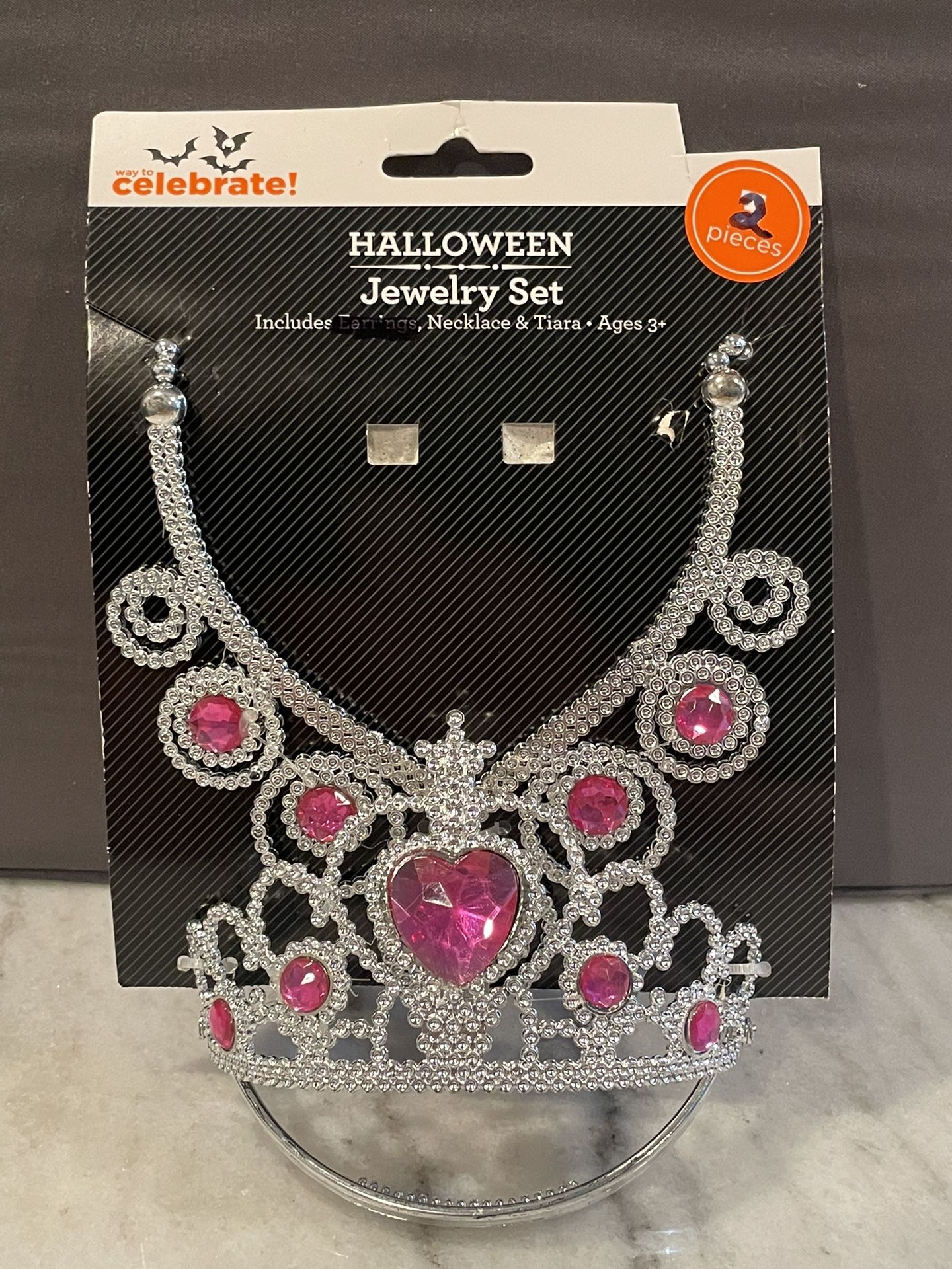 New 2 Piece Halloween Kids Jewelry Set Tiara & Necklace 