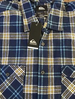 Men’s Quicksilver Blue/Yellow Flannel Large