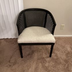 Black Cane Barrel Chair