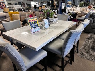 Stunning marble dining table set! $1699 🩷✨ Easy Financing!