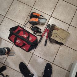 Orbital Sander /Catcher. Took Belt. Bolt Cutters. Tool Bag. Electric Dremel 