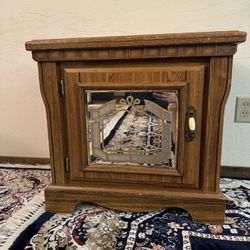 Wooden Side Table with Marble Top