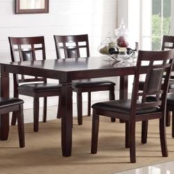 Brand New Espresso 7pc Dining Table Set 