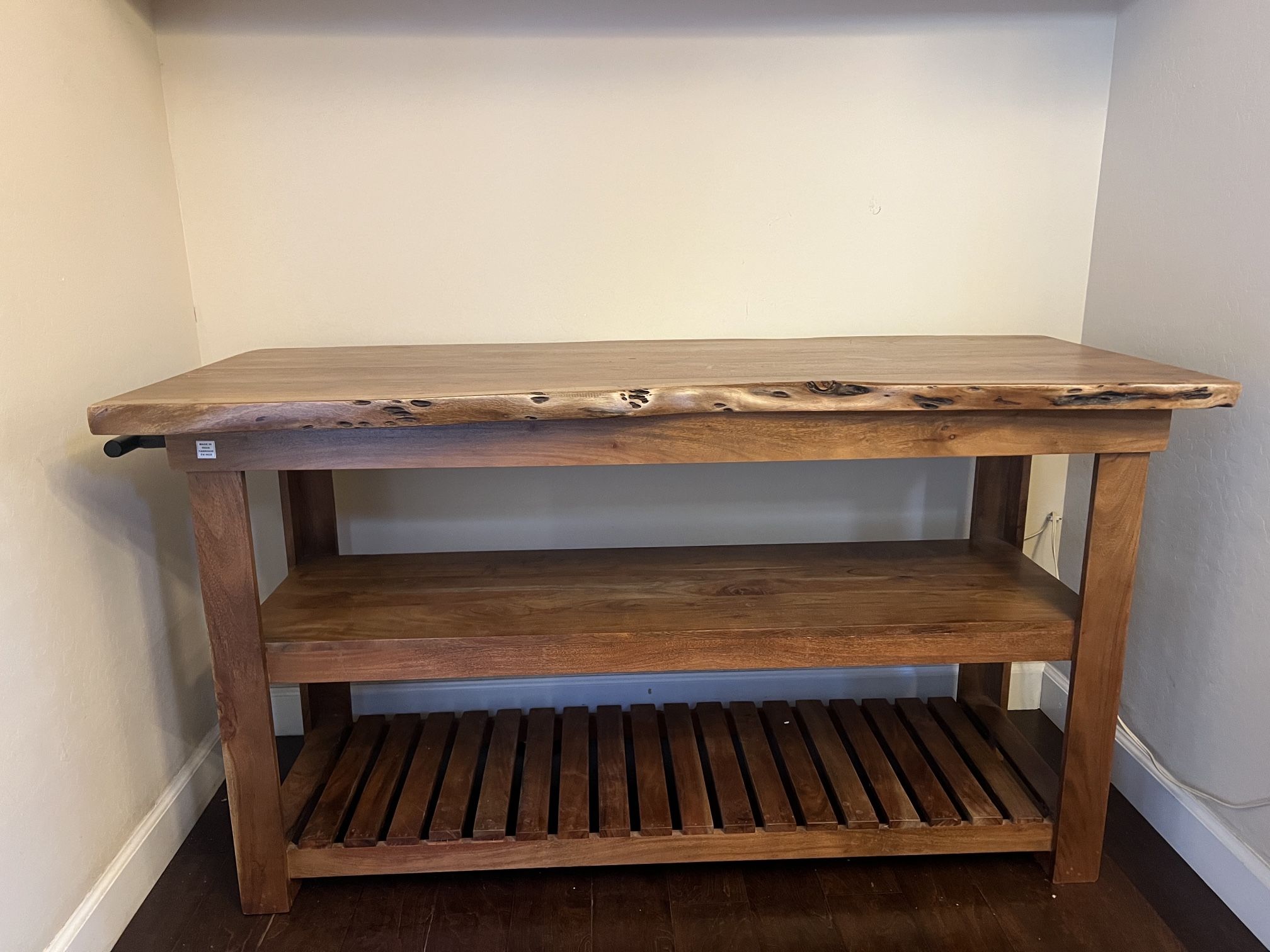 🪵 Solid Wood Island / Console Table – Live Edge – Excellent Condition $450 · Phoenix (Indian School & 40th St)