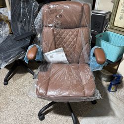 brown office desk chair