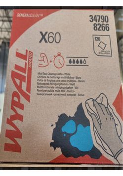 Wypall Generalclean X60 Cloths Multi-Task Cleaning Wipes (34790), Case Of 10