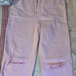 Baby Pink Flared Jeans