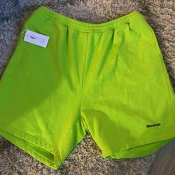 Lime Green Balenciaga Shorts