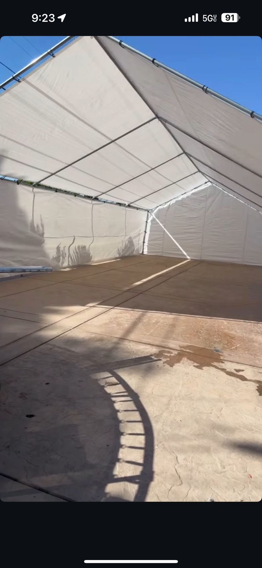 20x40 Canopy With Heavy Duty Tarp And Two Side Walls All Steel Frame
