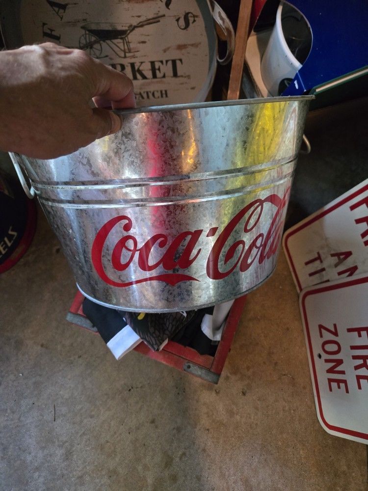 Coca-Cola Galvanized Metal Tub With Handles