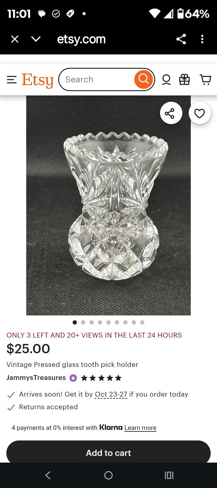 CRYSTAL TOOTHPICK HOLDER ASHTRAY CANDY DISH DISH