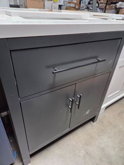 30" green bathroom Vanity with diamond top