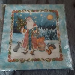 Santa In the Snow Handmade Russian Pillow Case