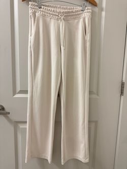 Athleta Seasoft Mid Rise Straight Pants 472259 BONE Elastic Waist Sz Small S P